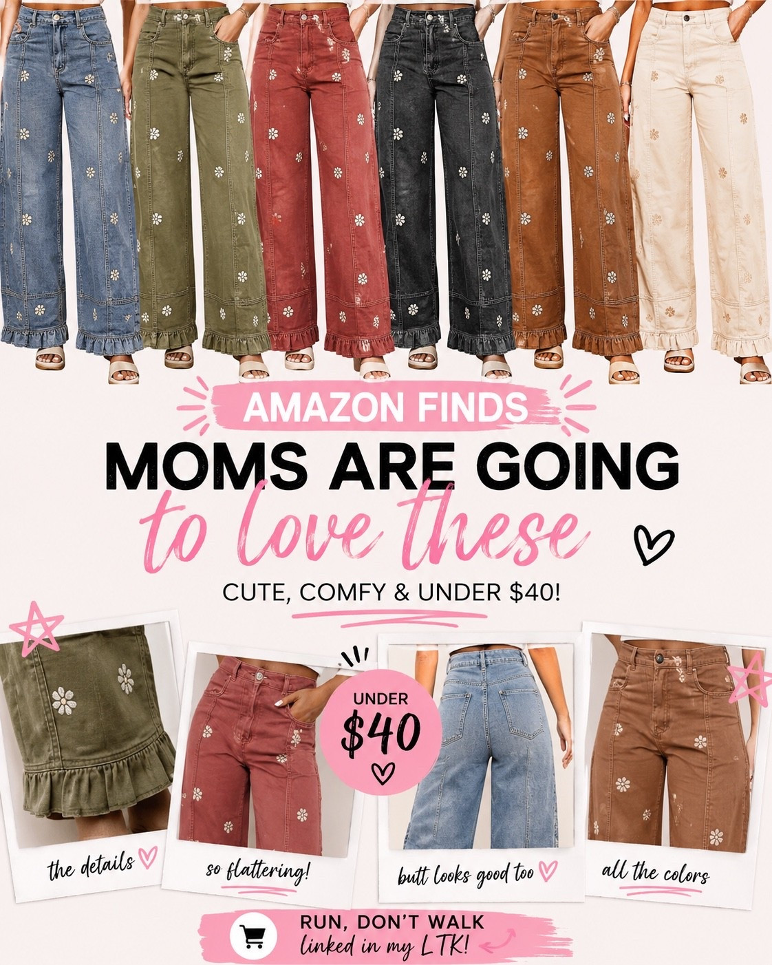 Amazon denim has NO business being this cute 😍🌼… moms, RUNNNN don’t walk on these 🫶

#LTKvlog #LTKgrwm #LTKootd