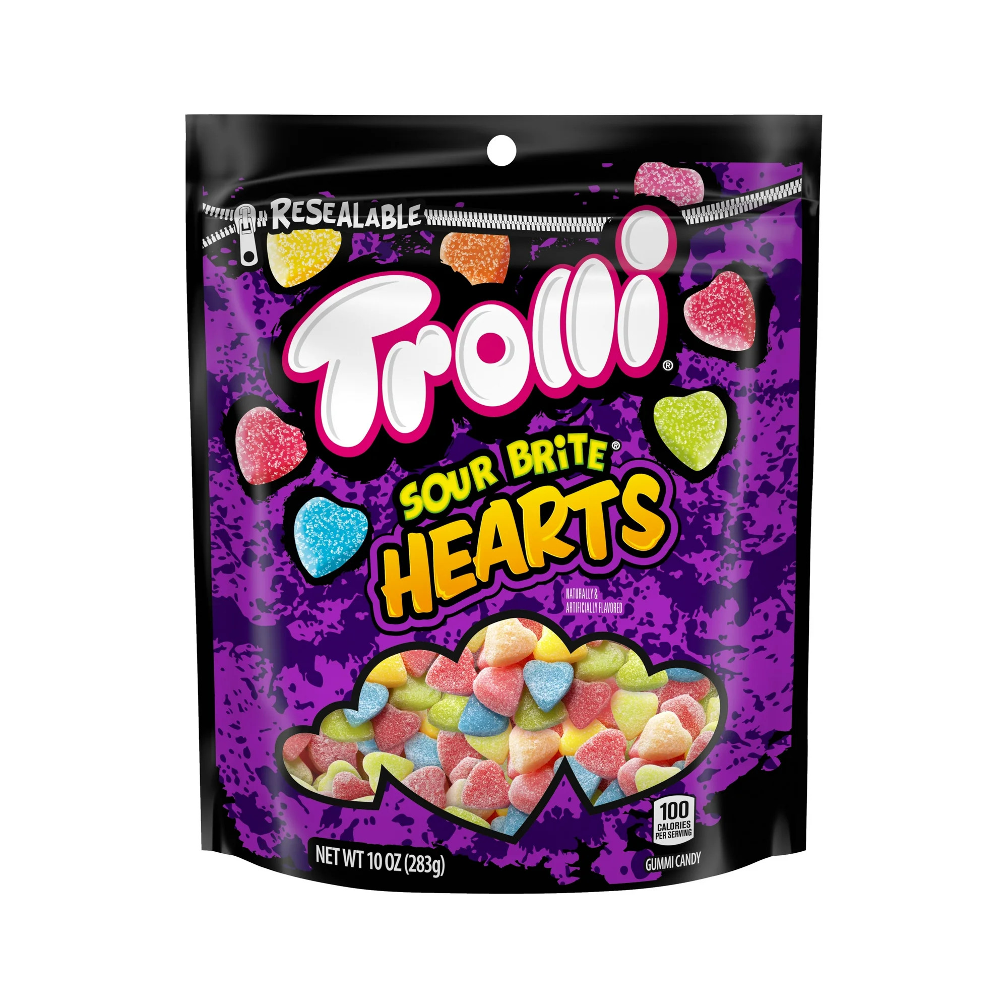 Trolli Sour Brite Hearts, Valentines Day Candy, 10 oz Bag | Walmart (US)