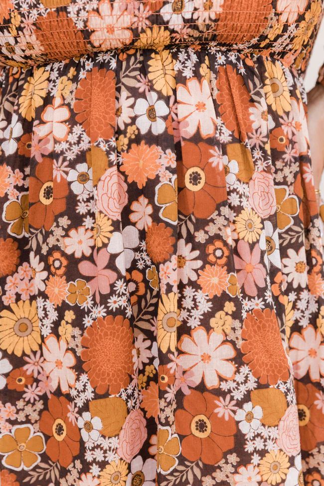 Daisy Dreamin' Brown Floral Dress | Pink Lily