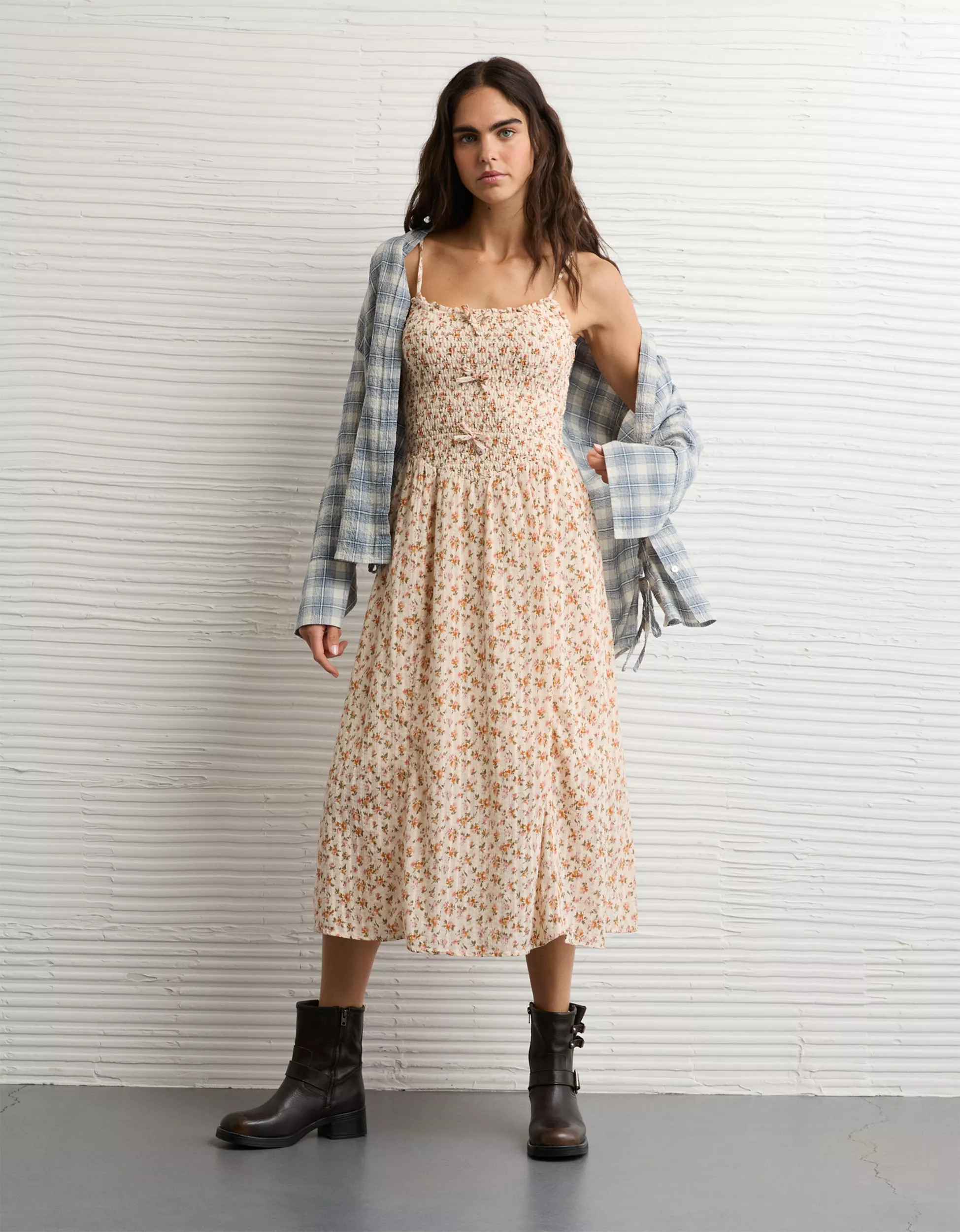 AE Bella Bow Midi Dress | American Eagle Outfitters (US & CA)