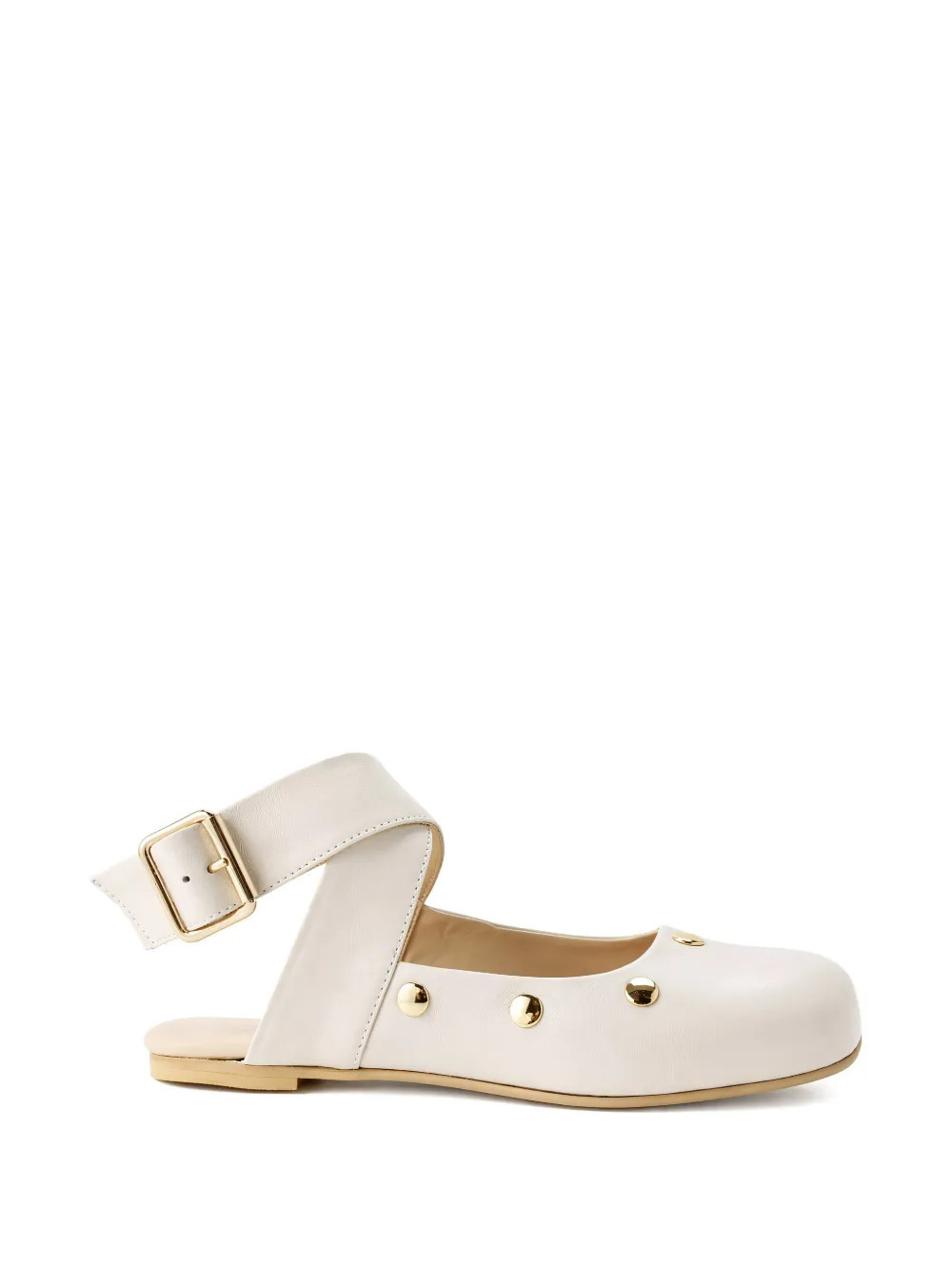 Florens studded open-back ballerinas - White | Farfetch Global