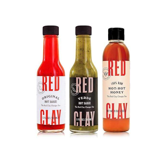 Red Clay Hot Sauce and Hot Honey, All-Stars Variety Pack (3 Count) Gift Box, with Original Hot Sa... | Amazon (US)