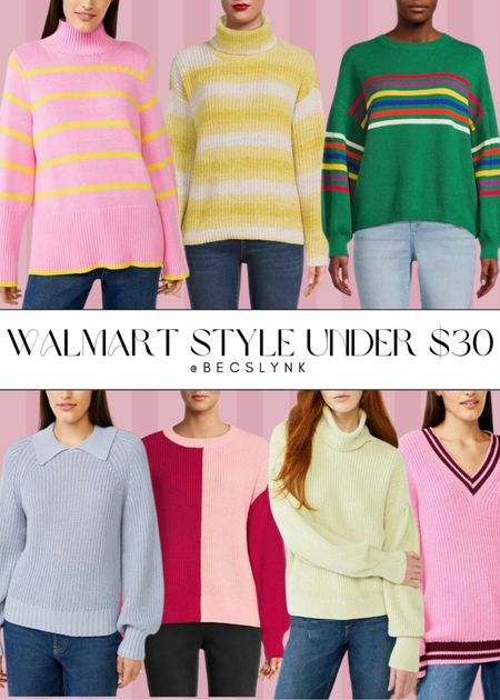 Colorful sweaters on sale for under $30 from Walmart Fashion cyber week sale

#LTKHoliday #LTKSeasonal #LTKCyberweek