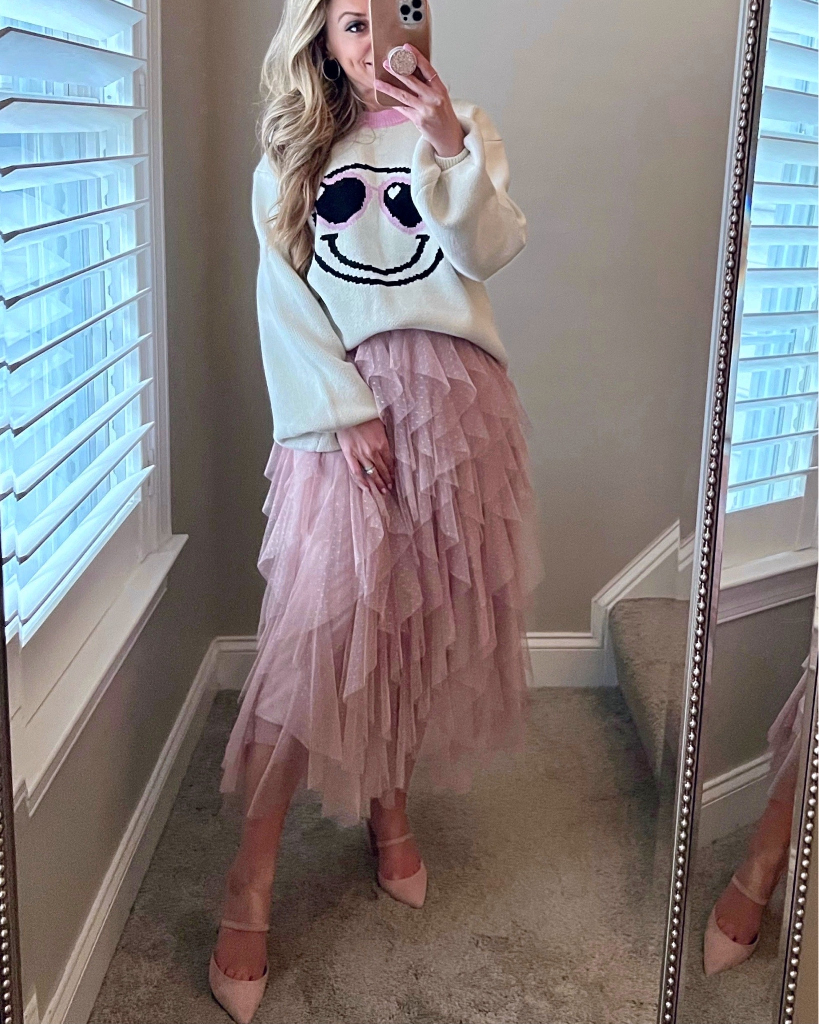 Valentine’s Day outfit idea. This is THE Softest tulle skirt ever! I bought it last year for my trip to Paris. It’s has been restocked in 6 different colors including this one💗 I’m wearing size XS for reference. 

#LTKstyletip #LTKFind 

#LTKSeasonal