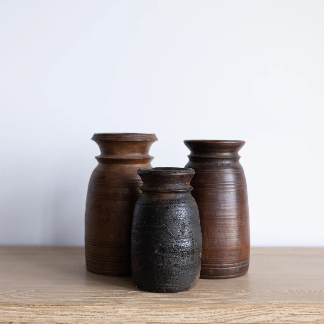 Vintage Dark Wooden Vase | By Luxe B Co | luxe bCO