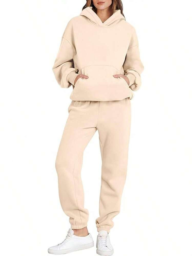 Womens 2 Piece Outfits Lounge Hoodie Oversized Sweatshirt Jogger Sweatpants Y2K Tracksuit Sweatsuit Set Fall Clothes | SHEIN