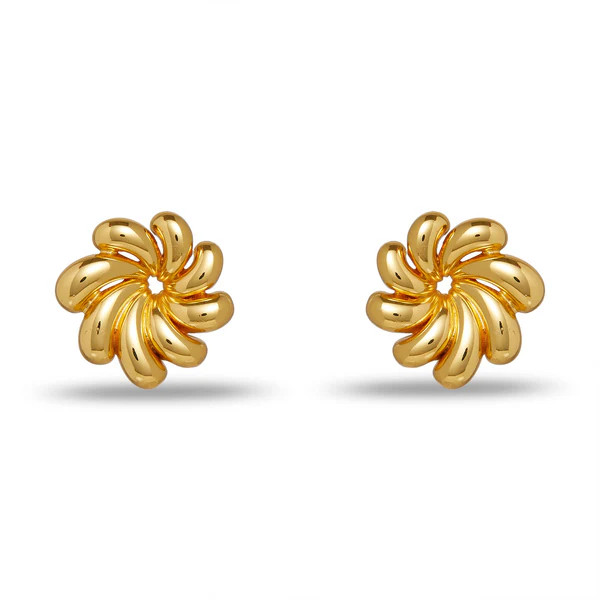 GOLD PINWHEEL FLOWER BUTTON EARRINGS | LELE SADOUGHI