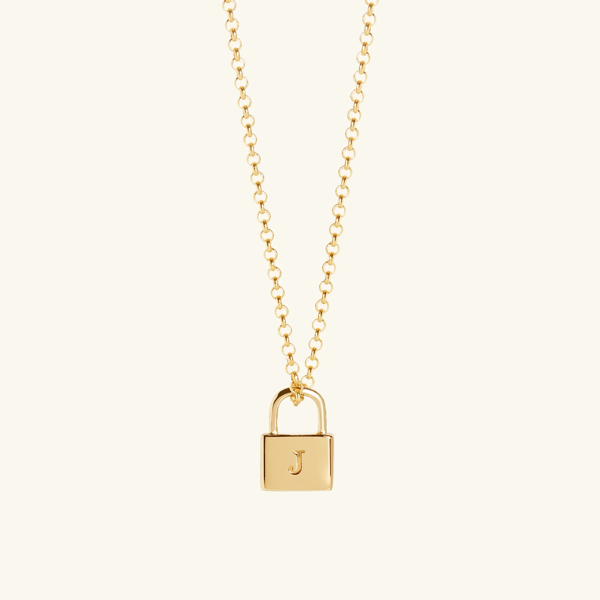 Padlock, 18ct Gold-Plated Vermeil On Sterling Silver, Women's Necklace | Muru Jewellery.