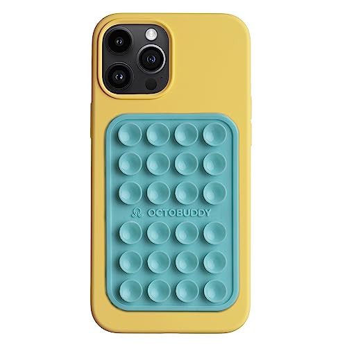 OCTOBUDDY MAX Silicone Suction Phone Case Adhesive Mount - Hands-Free, Strong Grip Holder for Selfies & Videos - Durable, Easy to Use - iPhone & Android Compatible - 2.6″ x 3.9″, Pastel Turquoise | Amazon (US)