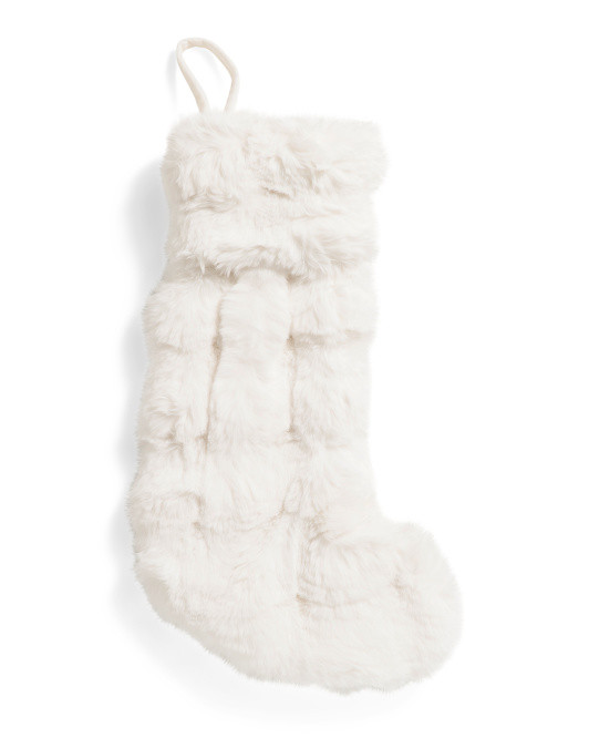 22in Carved Faux Fur Sticking Decor | TJ Maxx