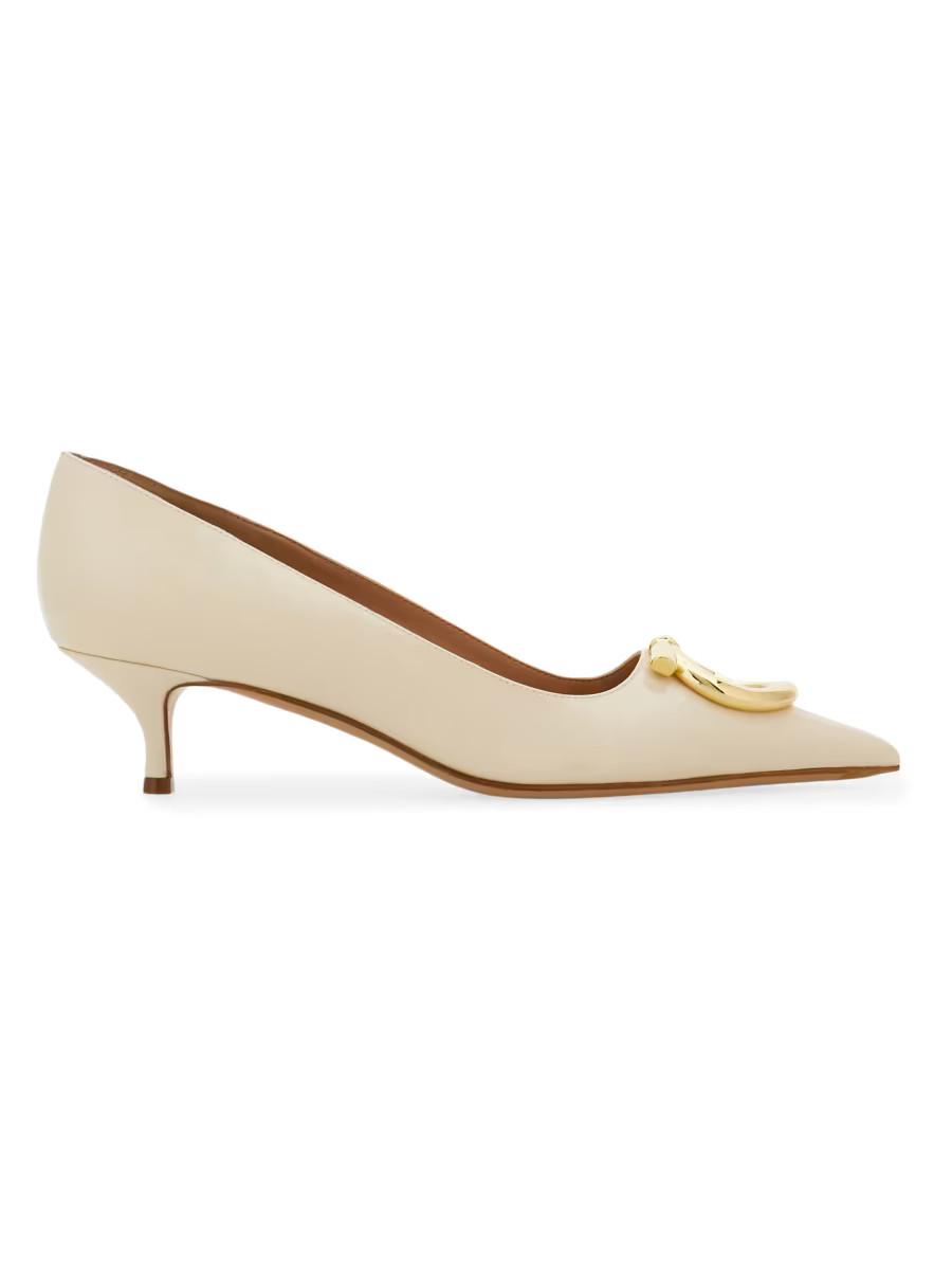 FERRAGAMO Lara 40MM Gancini Leather Pumps | Saks Fifth Avenue | Saks Fifth Avenue