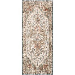 Vintage Medallion Justine 2 ft. 6 in. x 6 ft. Beige Runner Rug | The Home Depot
