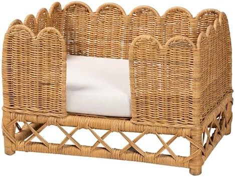 Bali & pari Palm Bohemian Light Honey Rattan Pet Bed | Amazon (US)