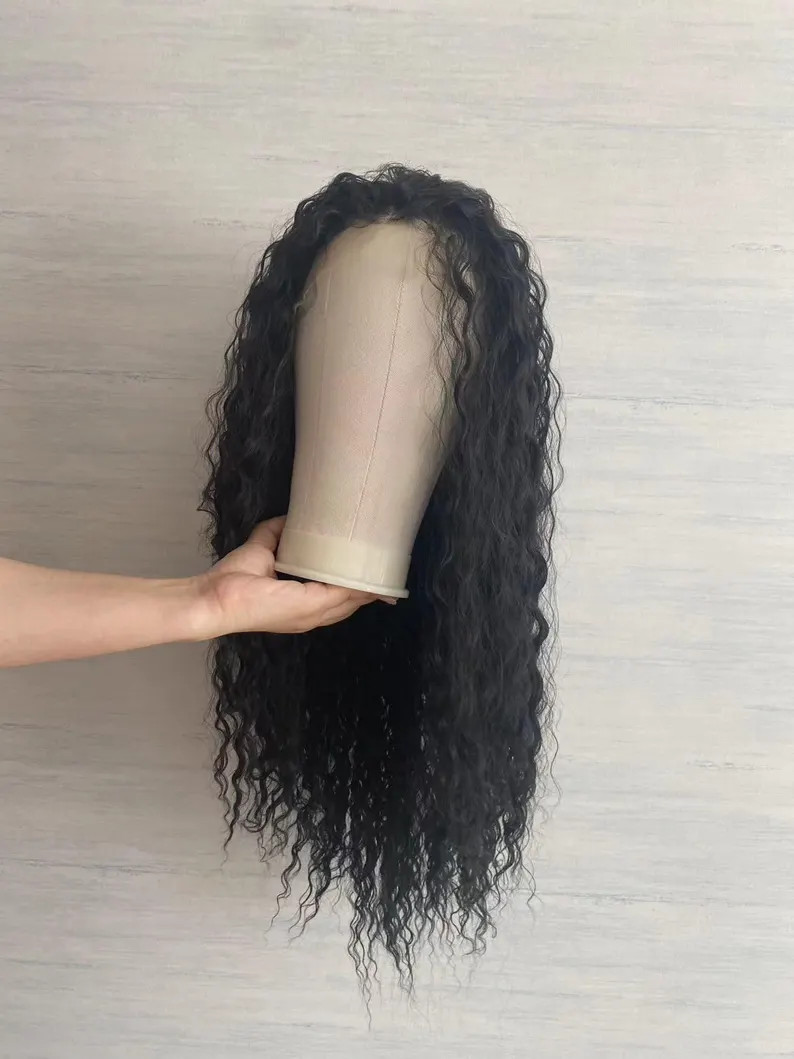 1B Black Color Lace Front Synthetic Wig Long Wave Good Quality Cosplay Wig , Drag Queen Wig ,part... | Etsy (US)