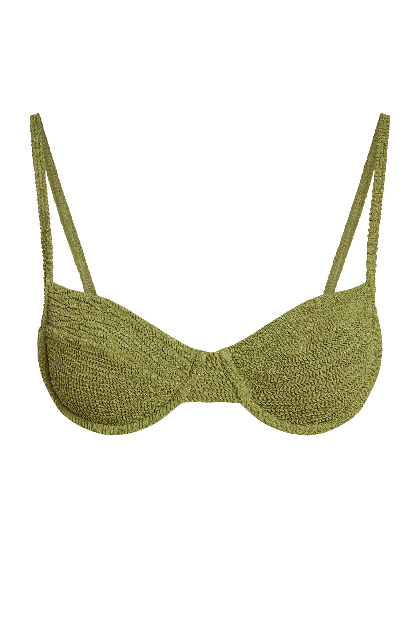 Maui Top - Vivid Moss Crinkle | Monday Swimwear