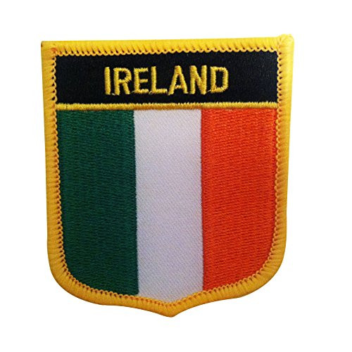 Ireland Flag Shield Patch - Embroidered Iron-On Badge Patch (Irish Crest, 2.75" x 2.35") | Amazon (US)