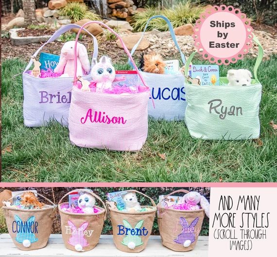 Kids Easter Basket, Monogram Easter Basket, Personalized Easter Basket, Free Easter Name Tag | Etsy (US)