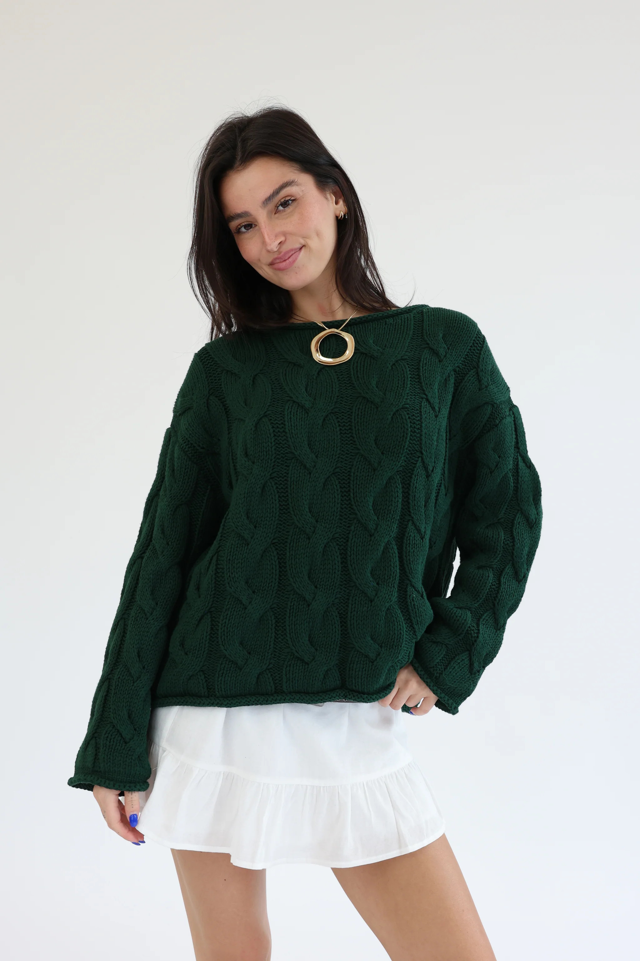 Better Days Sweater in Green | Grey Bandit