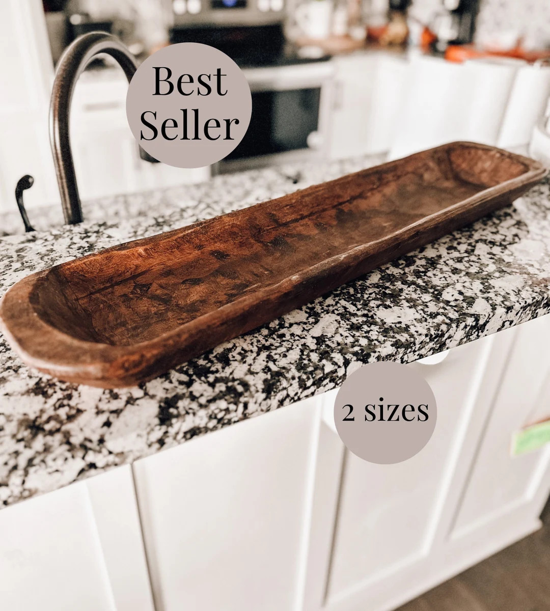 Large Antique Brown Wooden Dough Bowl Farmhouse Rustic Wood Bowl Long Bread Bowl Decorative Bowl ... | Etsy (US)
