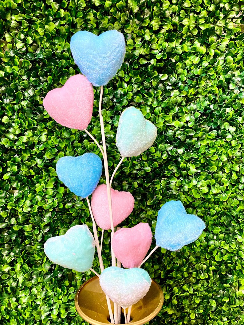 Pink, Blue, & Mint Heart Spray 28 Inch - Etsy | Etsy (US)