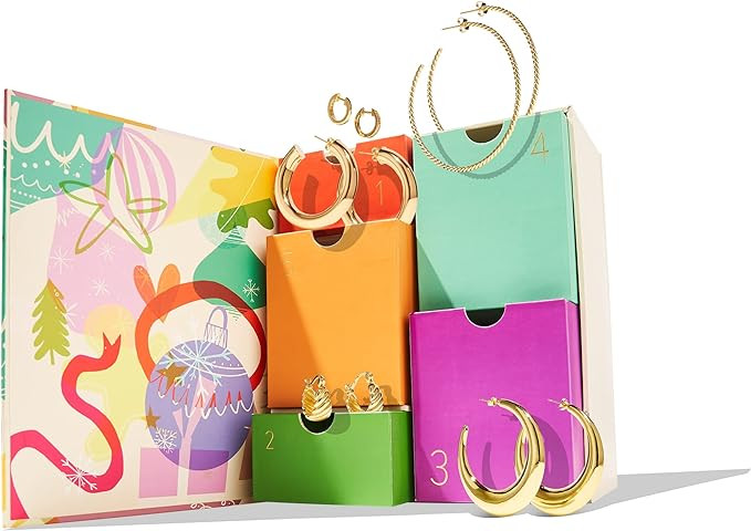 Amazon.com: Sterling Forever - Five Days of Hoops Advent Box - Set of 5 Hoop Earrings - Includes ... | Amazon (US)