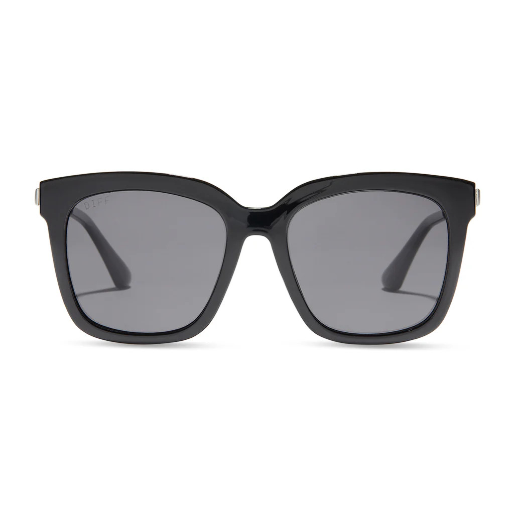 HAILEY - BLACK SILVER + SOLID GREY SUNGLASSES | DIFF Eyewear