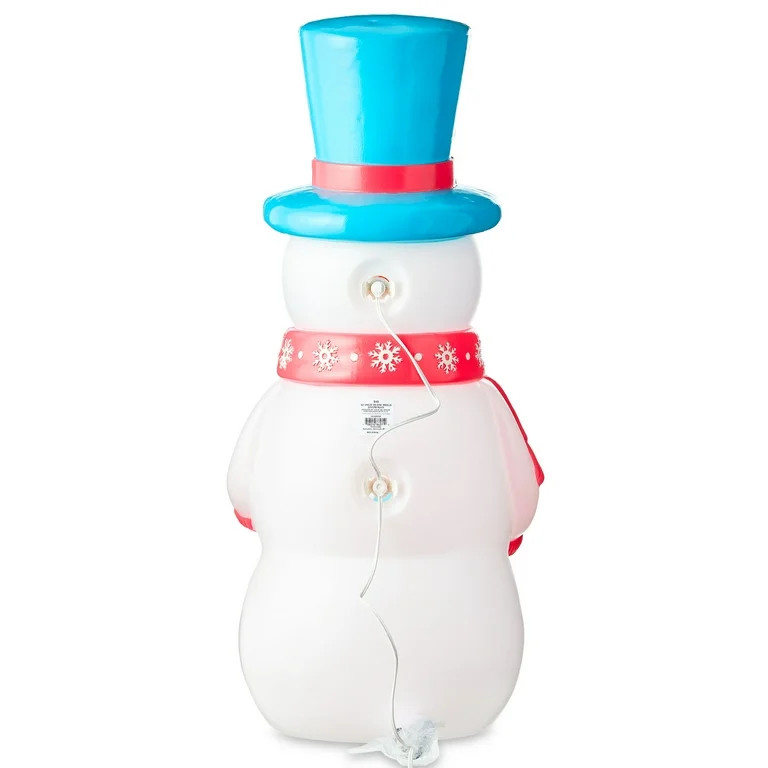 Lighted Blow Mold Snowman Indoor/Outdoor Christmas Decoration, 32 in, Multi-Color, by Holiday Tim... | Walmart (US)