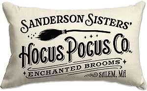 Amazon.com: Halloween Sanderson Sisters Hocus Pocus Pillow Cover 12x20 Farmhouse Halloween Throw ... | Amazon (US)