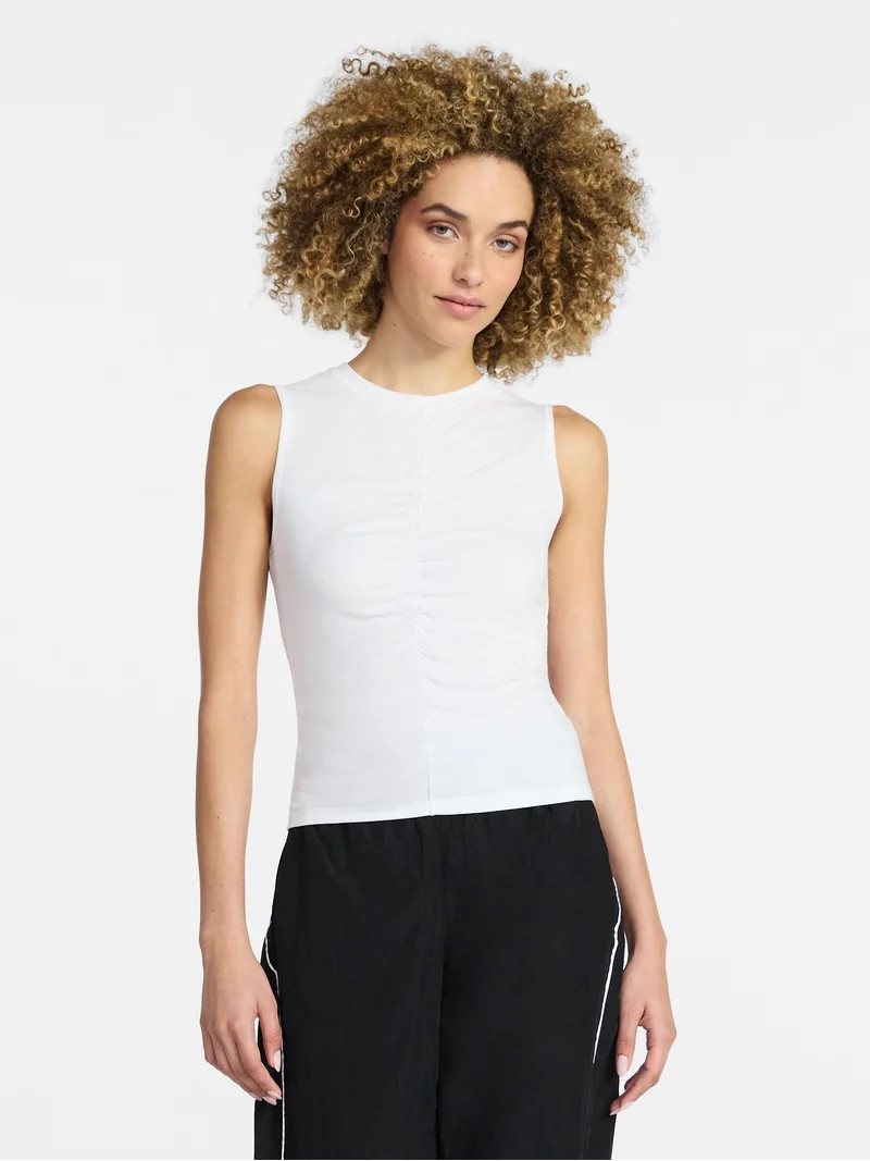 Avia Women's Shirred Ribbed Cinch Ballet Tank, Sizes XS-XXXL | Walmart (US)