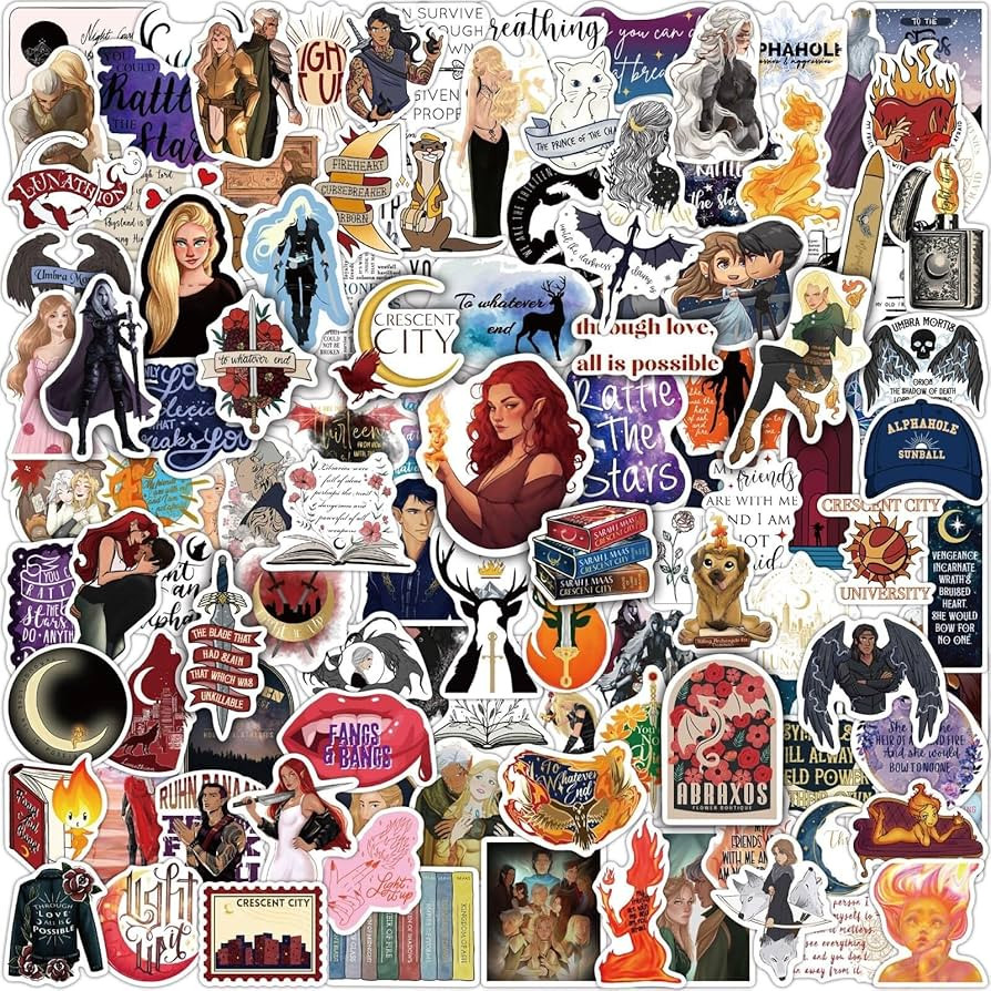 160 PCS SJM Book Stickers, Fantasy Bookish Acotar Stickers for Kindle, iPad, Laptops, Water Bottl... | Amazon (US)