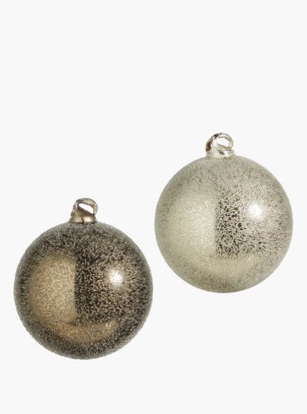 Grey Textured Ball Ornament Set 2 | The Style Edit Collective