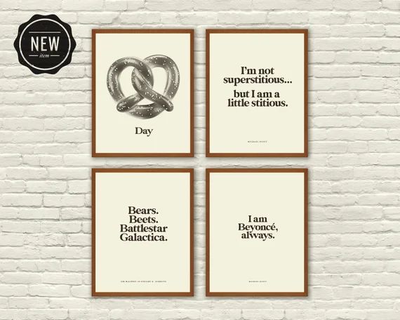 THE OFFICE Inspired Poster, Pretzel Day and Quotes Set, Art Print - 8 x 10, Helvetica, Mid-Centur... | Etsy (US)