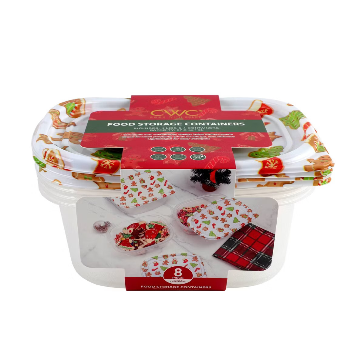 Cook With Color 4pk 8c Printed Food Storage Containers | Target