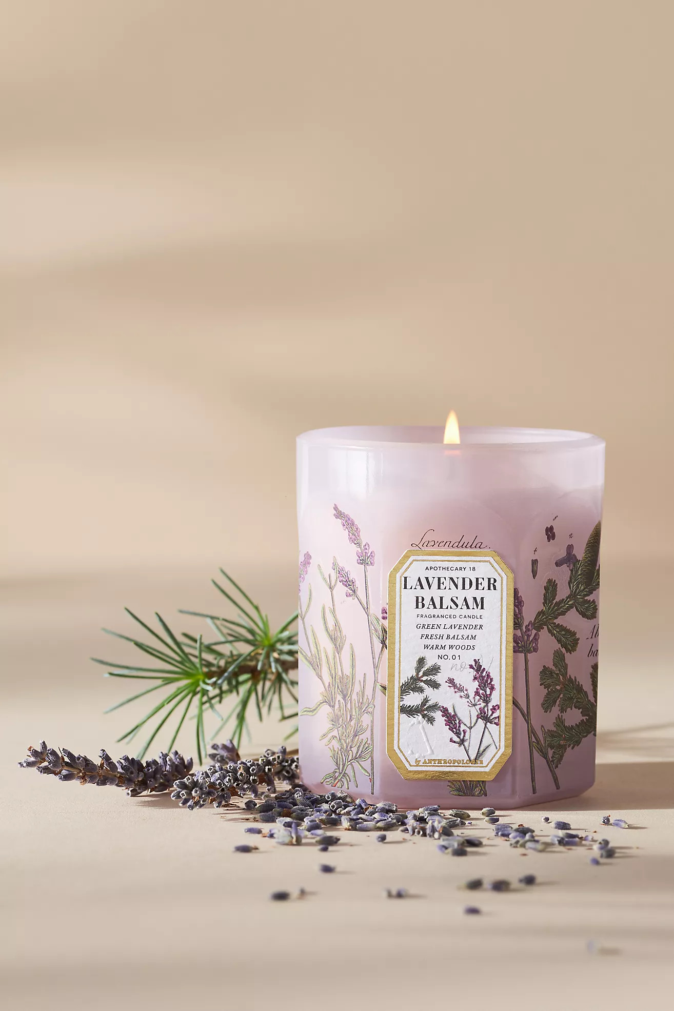 Apothecary 18 Fresh Lavender Balsam Small Glass Candle | Anthropologie (US)