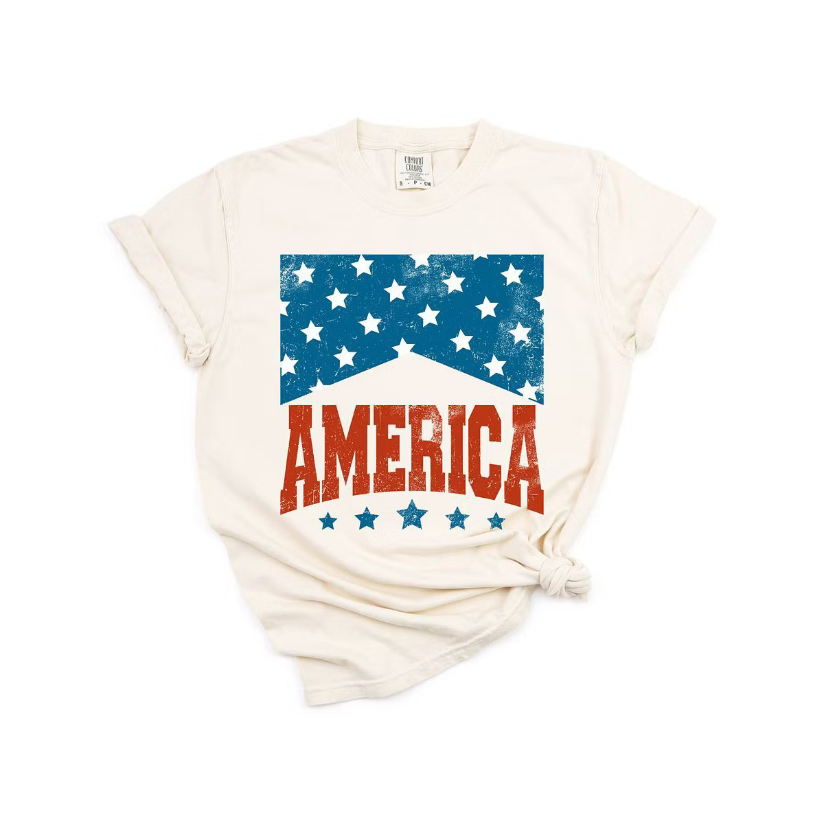 Simply Sage Market Women's America Varsity Stars Short Sleeve Garment Dyed Tee | Target