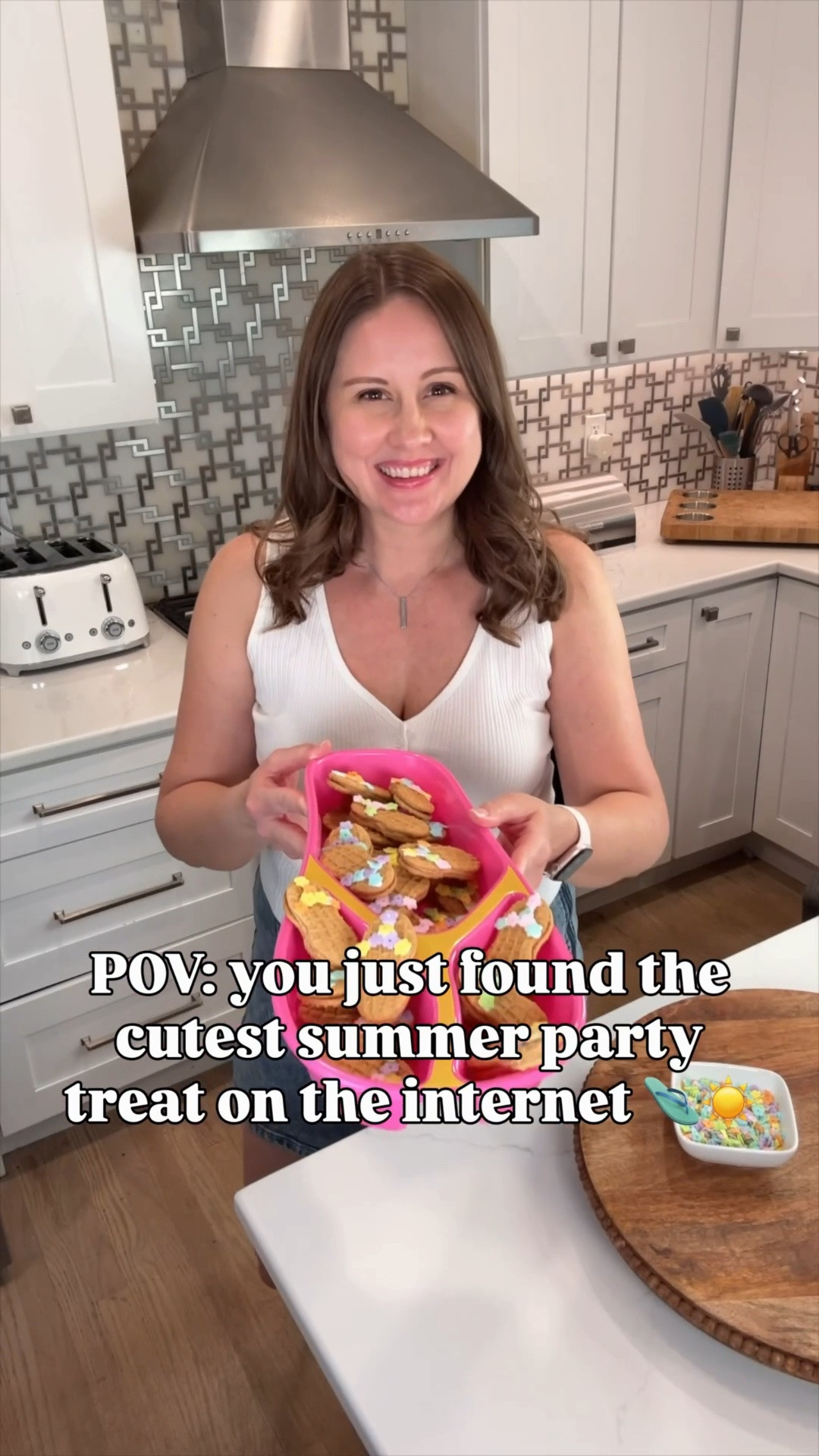 🩴☀️ Okay but HOW cute are these little flip flop cookies?! 😍

Made the easiest summer treats using Nutter Butters, icing, and flower sprinkles 🌸 They seriously look like tiny sandals and are PERFECT for pool parties, beach days, BBQs, summer birthdays, or a fun treat to make with the kids ✨

These are one of those ideas that look super impressive but are actually SO easy to make 🙌 Linking everything I used 💕

#SummerTreats #FlipFlopCookies #PoolPartyFood #CuteDesserts #SummerDesserts #EasyTreatIdeas #NutterButter #BeachPartyIdeas #SummerPartyFood #LTKFamily

#LTKfoodie #LTKSeasonal #LTKHome