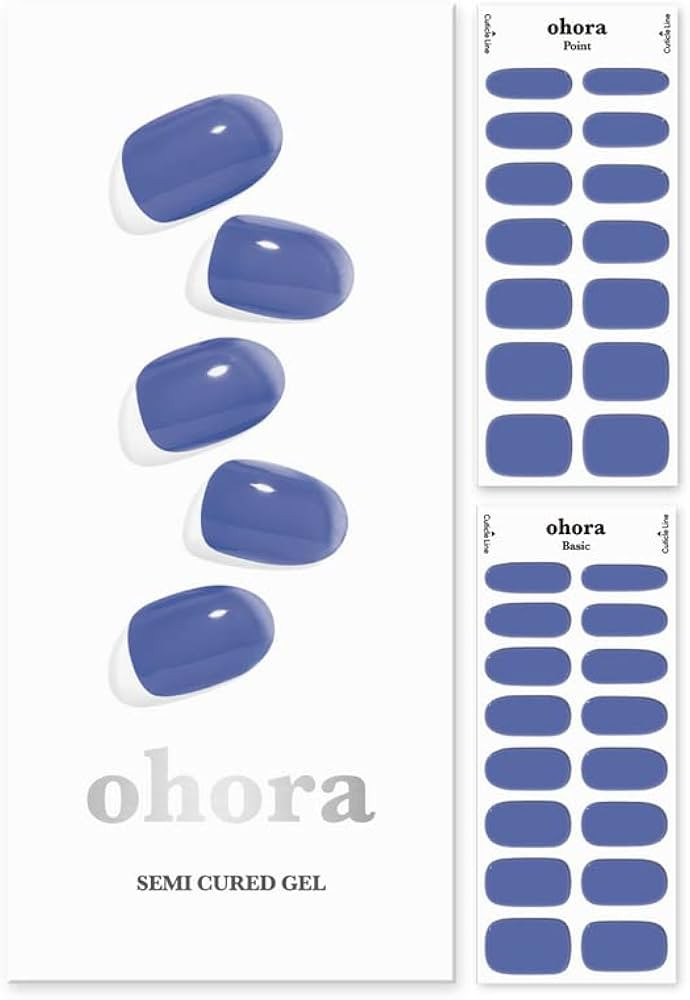 ohora Semi Cured Gel Nail Strips (N Tint Bluesy) - Works with Any Nail Lamps, Salon-Quality, Long... | Amazon (US)