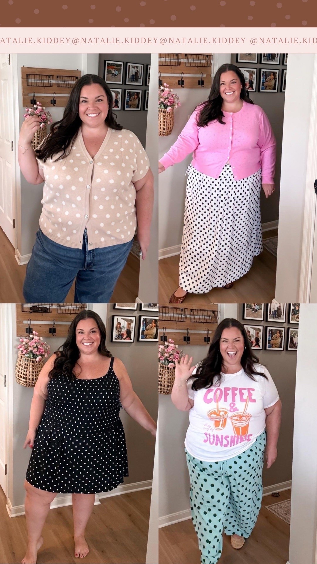 This polka dot trend is everywhere and I am absolutely loving it. From athletic dresses, to the cutest polka dot comfy pants, a maxi skirt and short sleeve cardigan; I cannot get enough of it. I have my eye on so many other polka dot pieces for this upcoming fall season and I can’t wait to share them. 
Polka dot outfit inspo

#LTKPlusSize #LTKOver40 #LTKSeasonal
