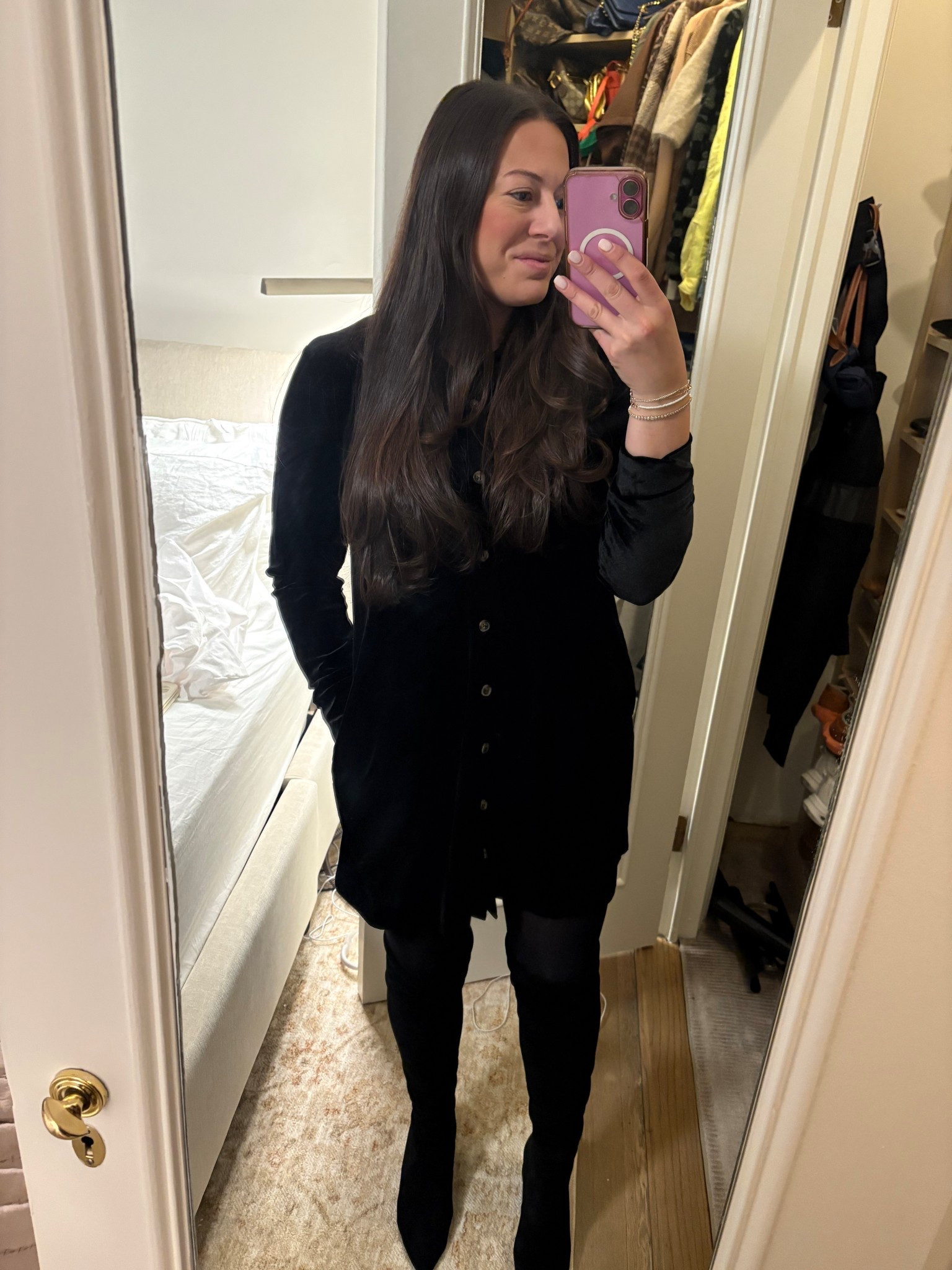 My go to winter outfit for the office or date night. This velvet dress + the boots are so easy to style. 

Amazon fashion / knee high boots / velvet / holiday look 

#LTKFindsUnder50 #LTKSaleAlert #LTKHoliday