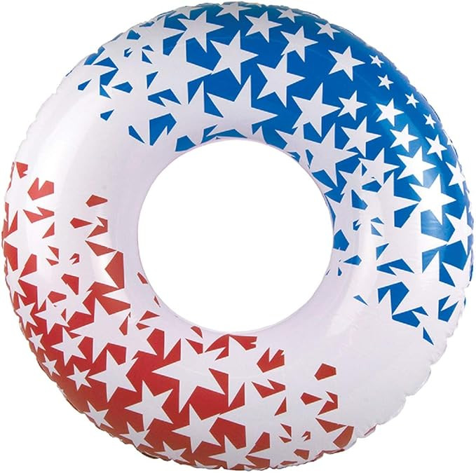 Red, White and Blue Patriotic American Stars Swimming Pool Inner Tube, 36-inch | Amazon (US)