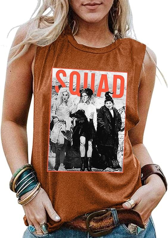 Halloween Tank Tops Women Sanderson Shirt Hocus Pocus Sleeveless Bed and Breakfast Tee Tops | Amazon (US)