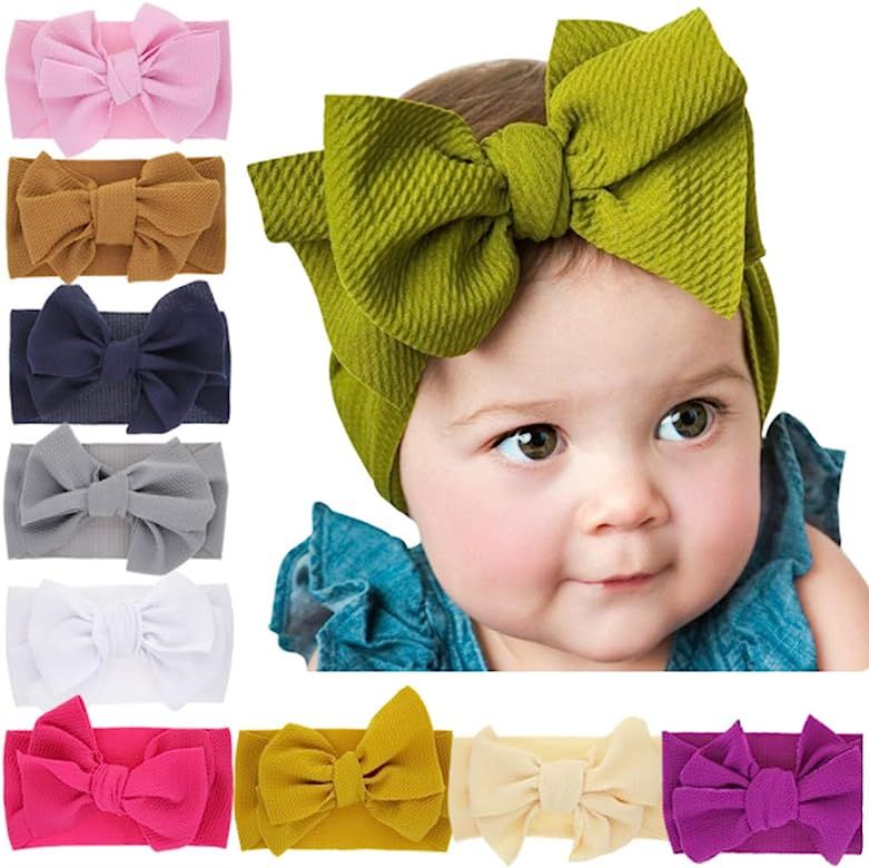 ZOCONE Baby Headbands 10 PCS Big Bow Toddler Girl Hair Accessories Barefoot Sandals Baby Shoe Soc... | Amazon (US)