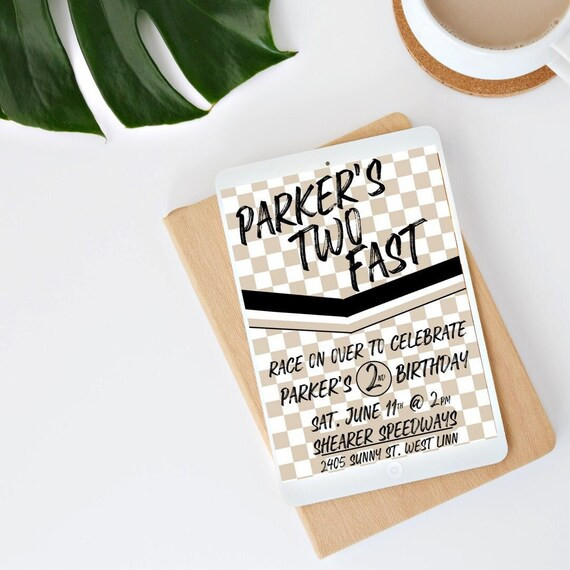 Two Fast Birthday Invitation Template | Etsy (US)