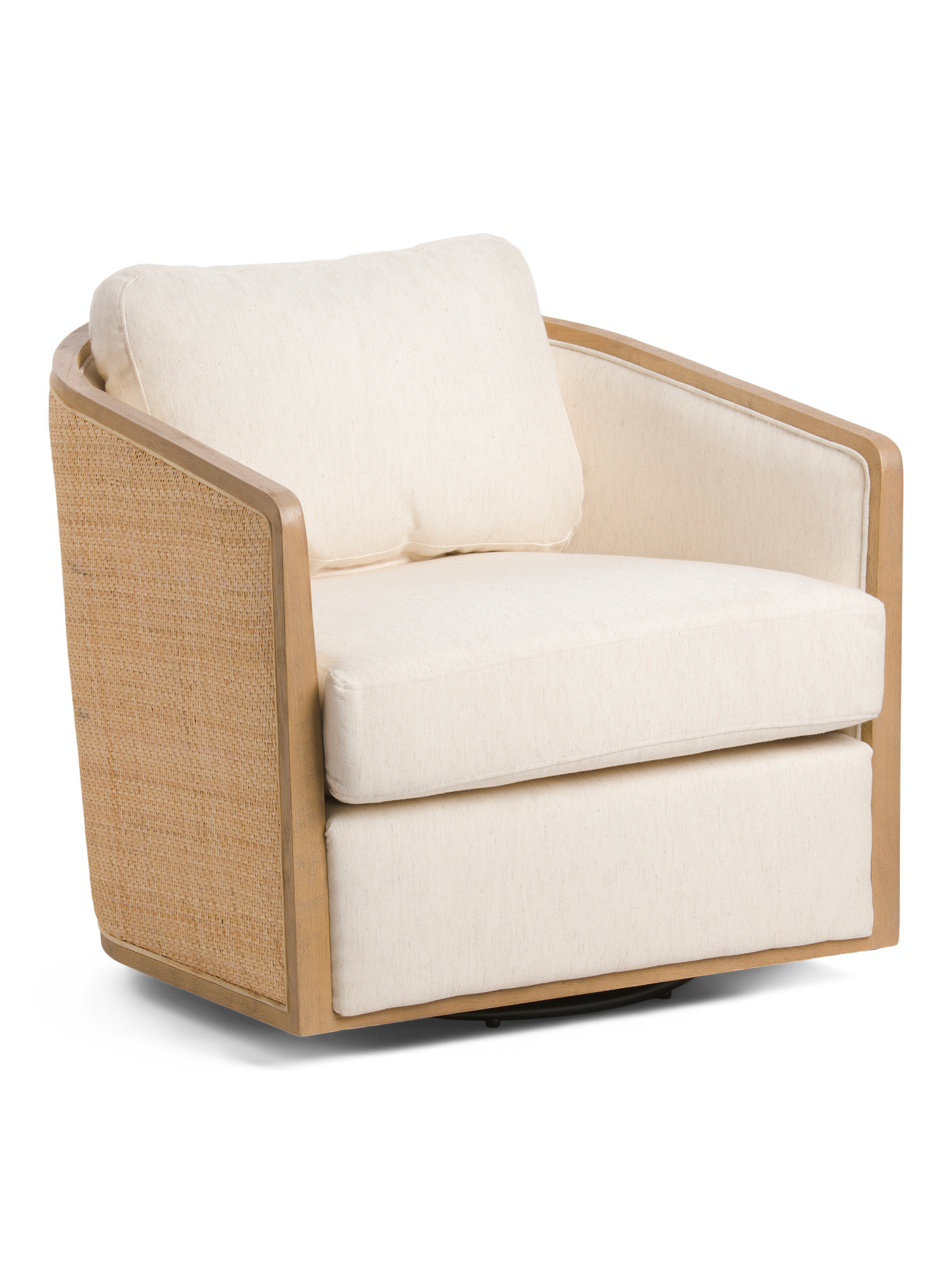 30in Boucle And Rattan Accent Chair | Marshalls