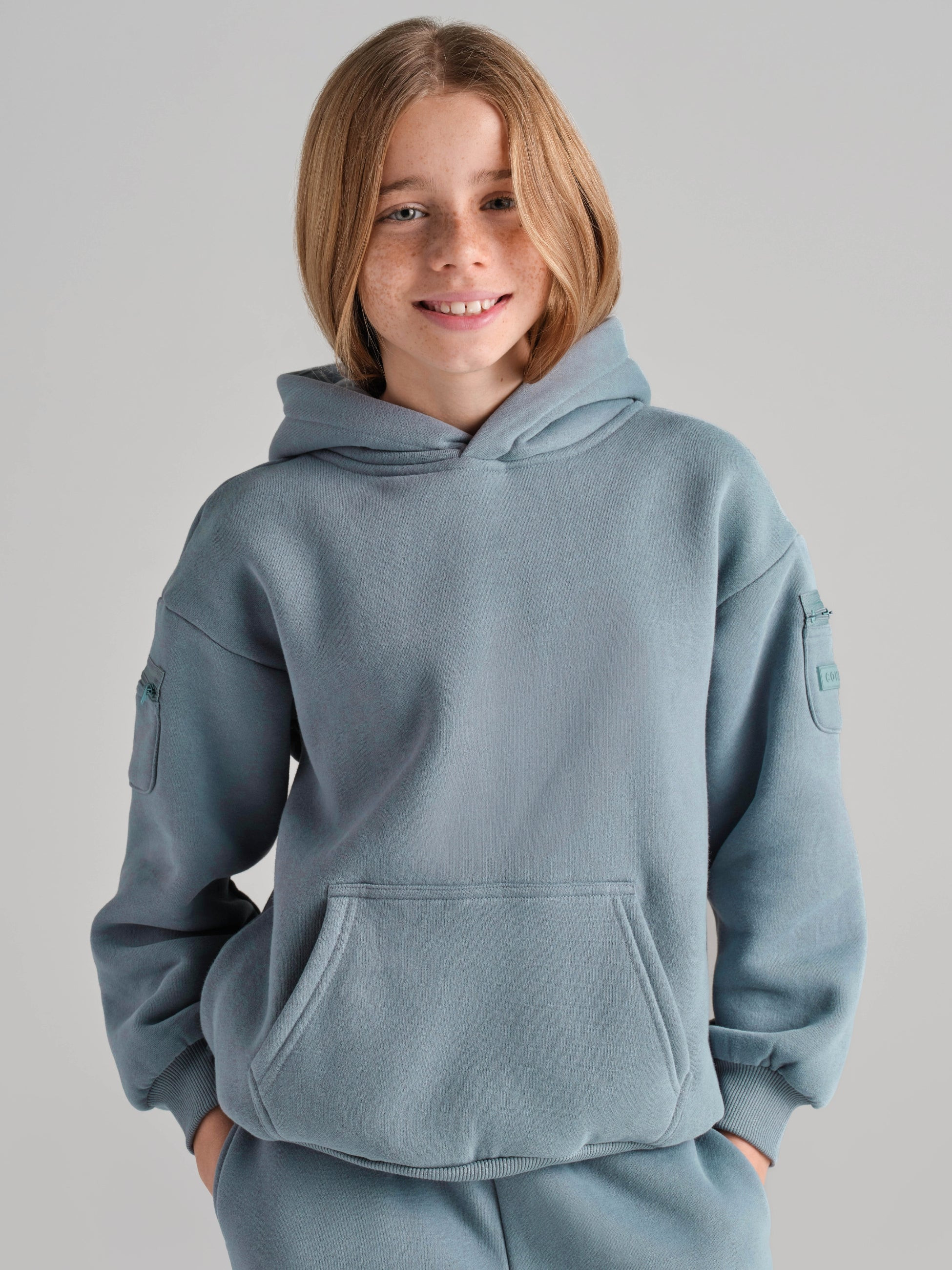 Comfrt Travel Essentials Kids Hoodie | Sky | Oversized | XS | Comfrt