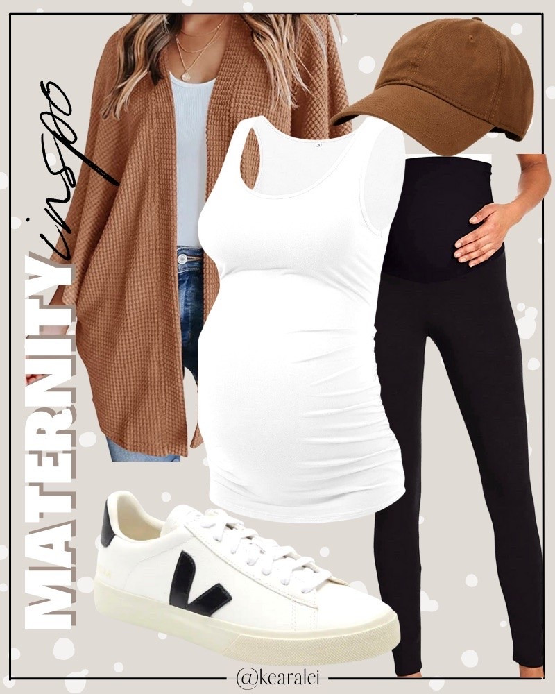 Maternity outfit spring pregnancy outfit idea winter maternity outfits neutral outfit brown cardigan batwing knit kimono with white maternity tank top and black maternity leggings brown baseball hat carharrt hat veja sneakers || baby bump style fashion cute outfits inspo spring summer mama outfits #maternity #style #fashion #outfit #outfits #babybump #kimono #cardigan #ltksale #babymoon #affordable #amazon . Midi Dress, Wedding Guest Dresses, Bachelorette Party, Resort Wear, Maxi Dress, Swimsuit, Bikini, Travel, Back to School, Booties, skinny Jeans, Candles, Earth Tones, Wraps, Puffer Jackets, welcome mat,Travel Luggage, wedding guest, Work blazers, Heels, cowboy boots, Concert Outfits, Teacher Outfits, Nursery Ideas, Bathroom Decor, Bedroom Furniture, Living Room Furniture, Work Wear, Business Casual, White Dresses, Cocktail Dresses, Maternity Dresses, Wedding Guest Dresses, Maternity, Wedding, Wall Art, Maxi Dresses, Sweaters, Fleece Pullovers, button-downs, Oversized Sweatshirts, Jeans, High Waisted Leggings, dress, amazon dress, joggers, home office, dining room, amazon home, bridesmaid dresses, Cocktail Dresses, Summer Fashion, wedding guest dress, Pantry Organizers, kitchen storage organizers, leather jacket, throw pillows, table decor, Fitness Wear, Activewear, Amazon Deals, shacket, nightstands, Plaid Shirt Jackets, Walmart Finds, curtains, slippers, apple watch bands, coffee bar, lounge set, golden goose, playroom, Hospital bag, swimsuit, pantry organization, Accent chair, Farmhouse decor, sneakers, laundry room, baby shower dress, shelf decor, bikini, white sneakers, sneakers, Target style, Date Night Outfits, White dress, Vacation outfits, Summer dress,Amazon finds, Home decor, Walmart, Amazon Fashion, Baby

#LTKBaby #LTKBump #LTKootd