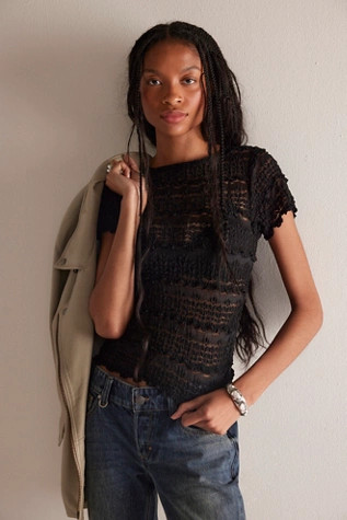 Angelina Lace Tee | Free People (Global - UK&FR Excluded)