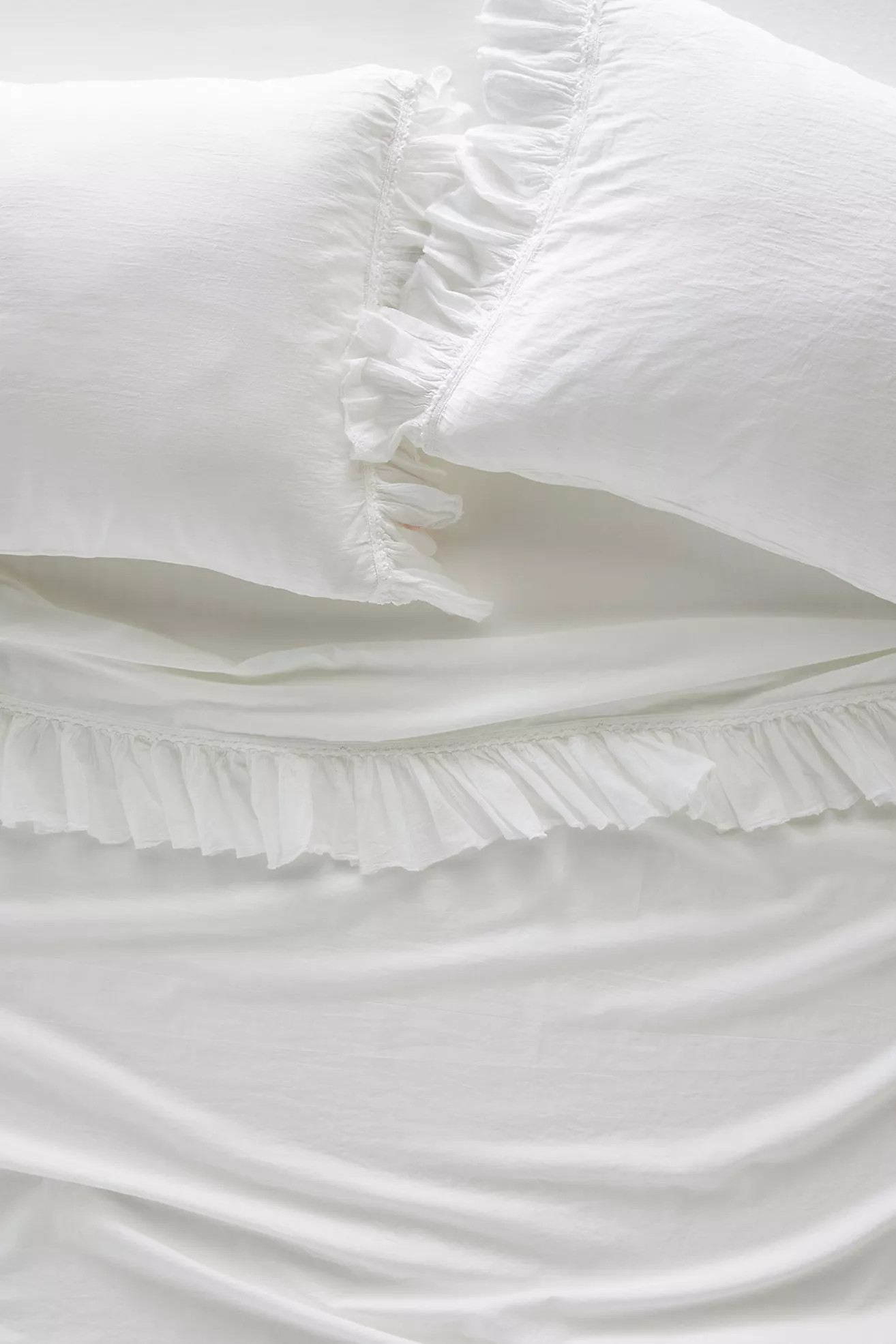 Ruffled Organic Spa Sateen Sheet Set | Anthropologie (US)