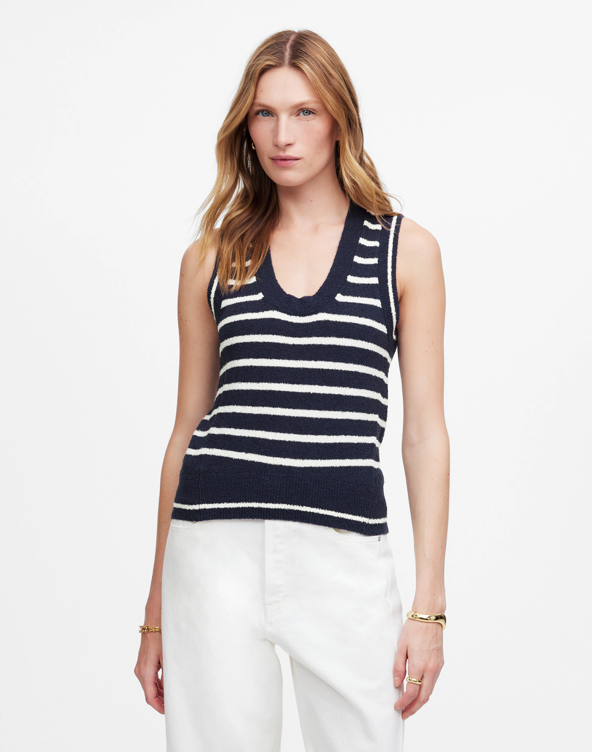 Bouclé-Knit Sweater Tank in Stripe | Madewell
