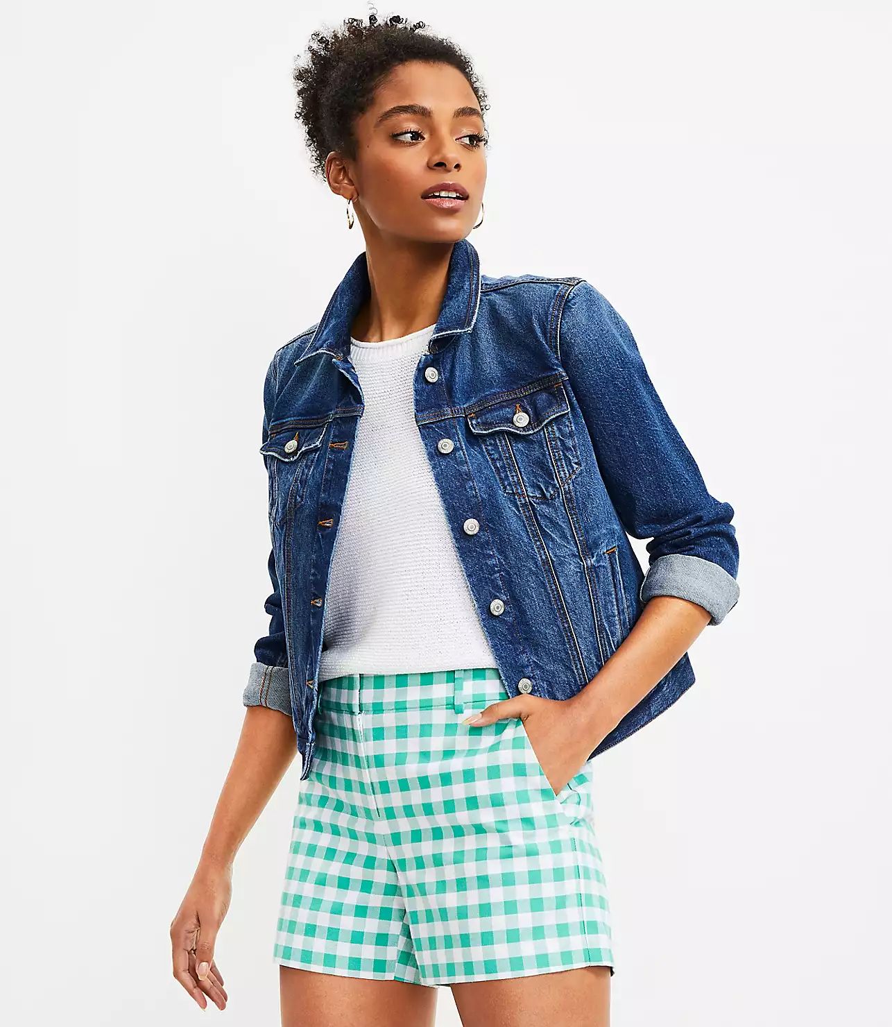 Riviera Shorts in Gingham | LOFT